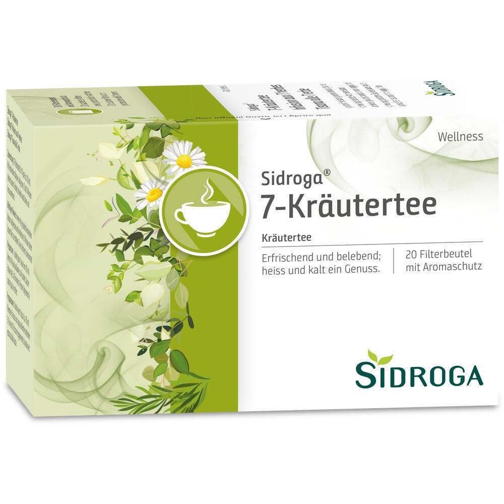 Eine Teepackung von Sidroga mit 7-Kräutertee, 20 Beutel.