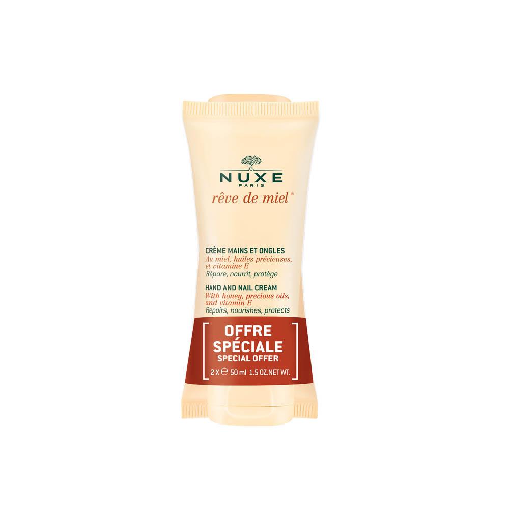 Eine Tube Hand- und Nagelcreme mit Spezielle-Offer-Aufkleber.