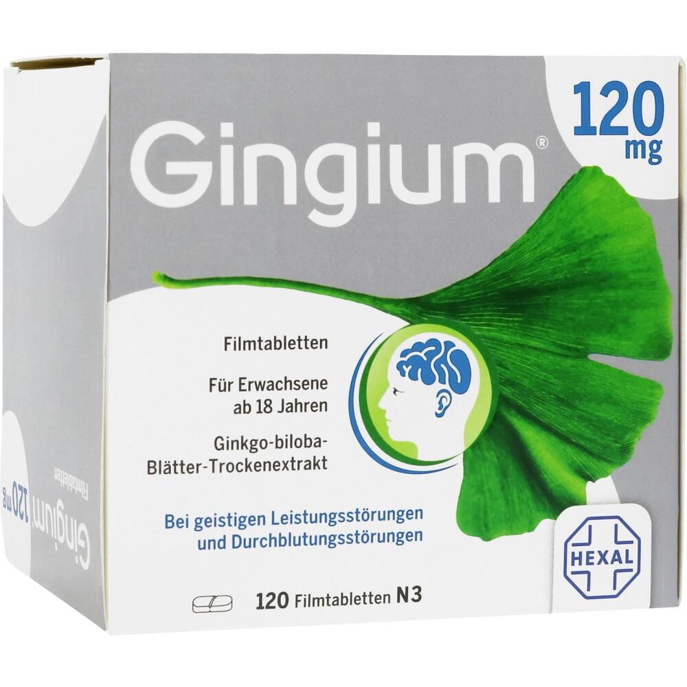 Verpackung von Ginkgo-basierten Tabletten zur Unterstützung der geistigen Leistung.
